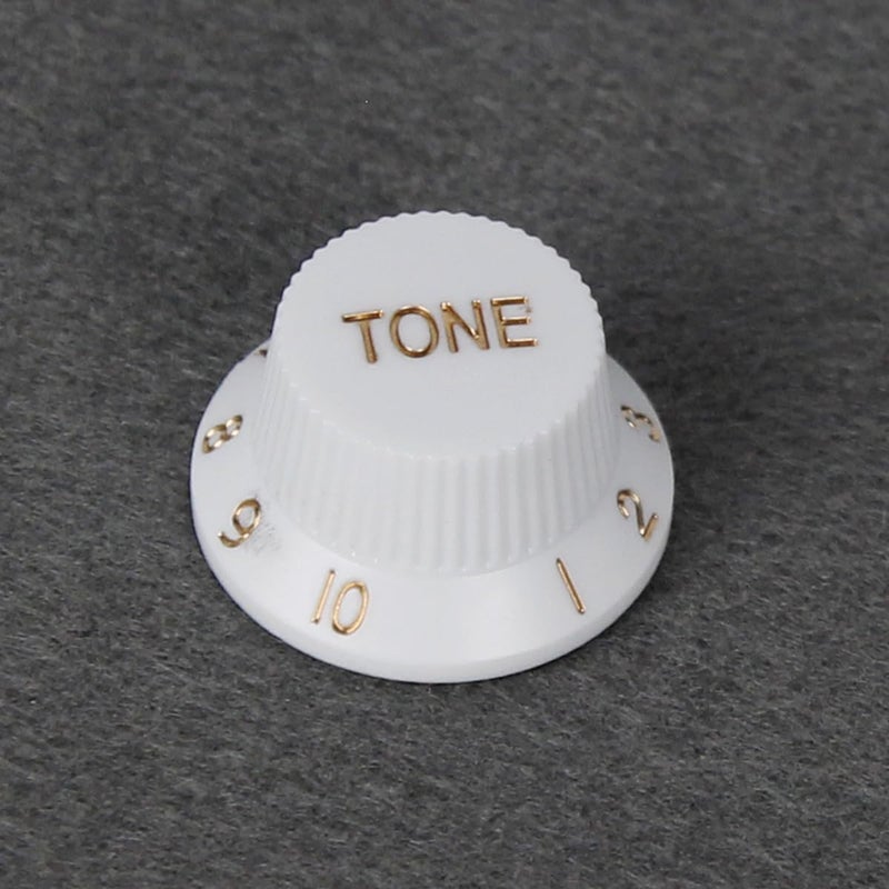 FLEOR 2T1V Guitar Knobs Set 24 Spline Electric Guitar Knobs 1 Volume 2 Tone Control Knob, White - Image 2